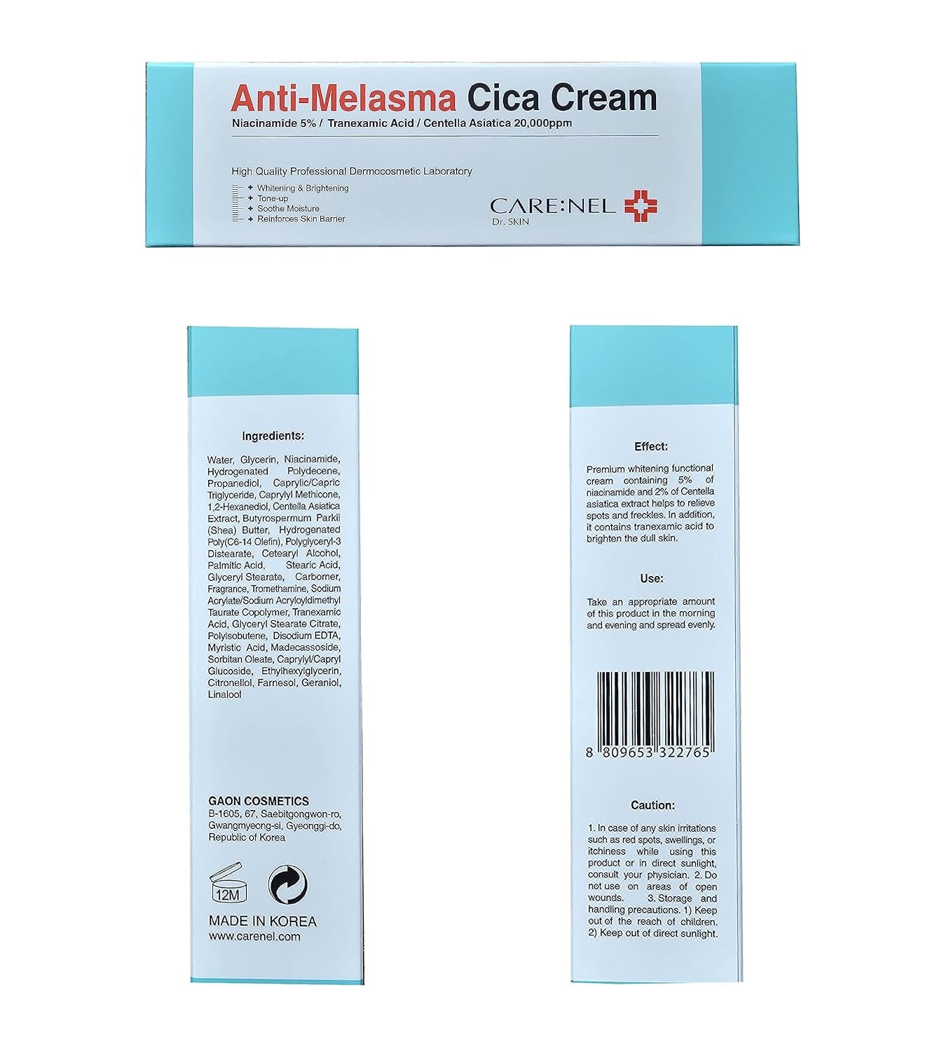 Melasma Treatment for Face Cream - Dark Spot Remover Centella Asiatica - Korean Skin Care Beauty Products 40Ml/1.35 Fl.Oz