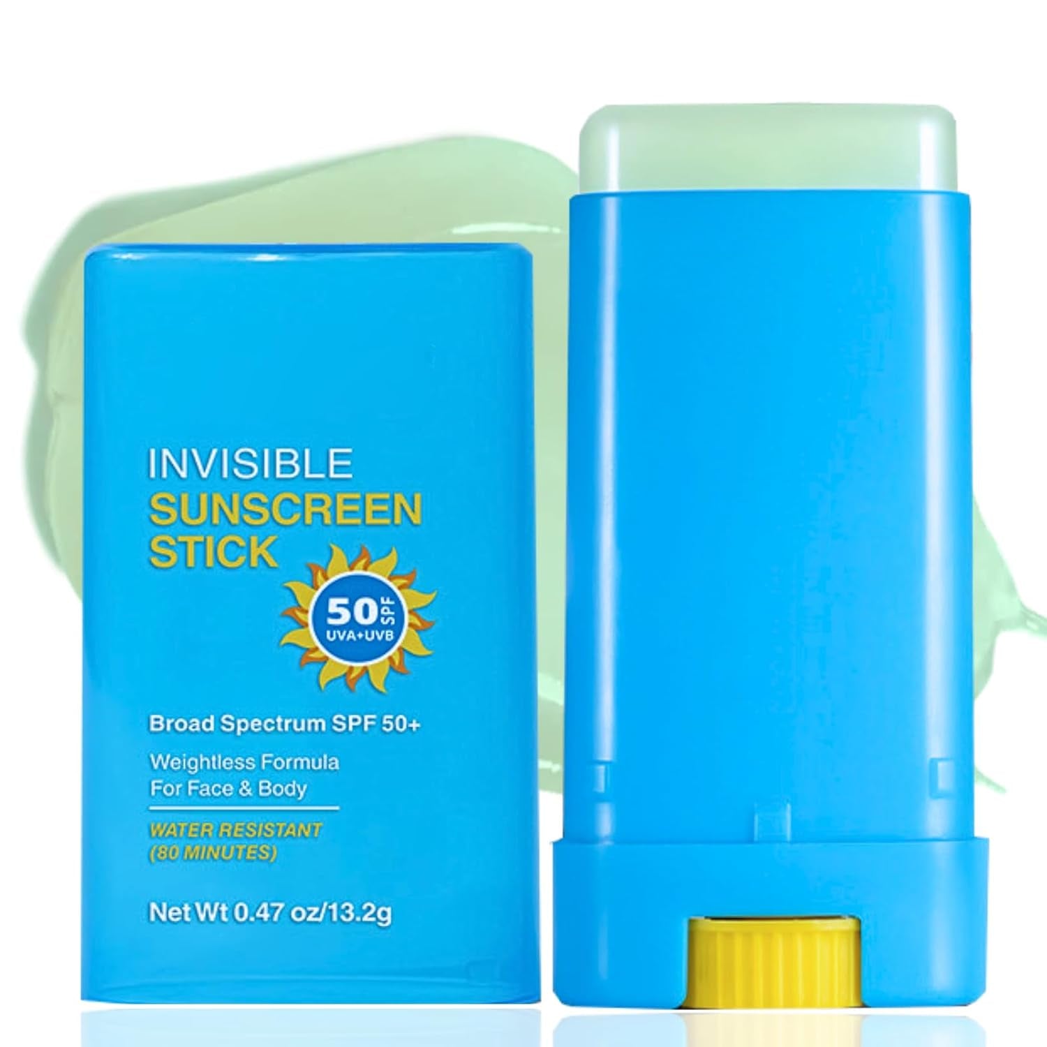 Spf 50 Sunscreen Stick - Facial Sunscreen Stick - Sun Screen Protector for Face and Body - No White Residue, Non Greasy Sunblock - Waterproof Sun Screen for Face - Sun Block Travel Size